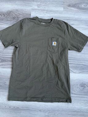 Carhartt WIP Olive Green Pocket Tee with Logo Patch